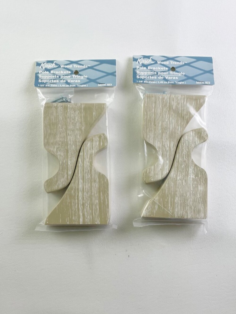 Kirsch Pole Brackets For 1 3/8" Pole Vintage White 2 Pairs  K2